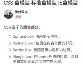 css的盒模型, 盒模型的组成部分