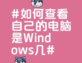 怎么看自己电脑是windows几,怎么检查自己的电脑是Windows几？